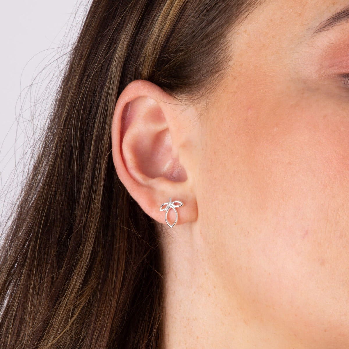 Gecko Jewellery Leaf Trio Stud Earrings | Recycled Sterling Silver