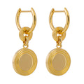 Gecko Jewellery Yellow Gold Plated Ridged Disc Hoop Earrings