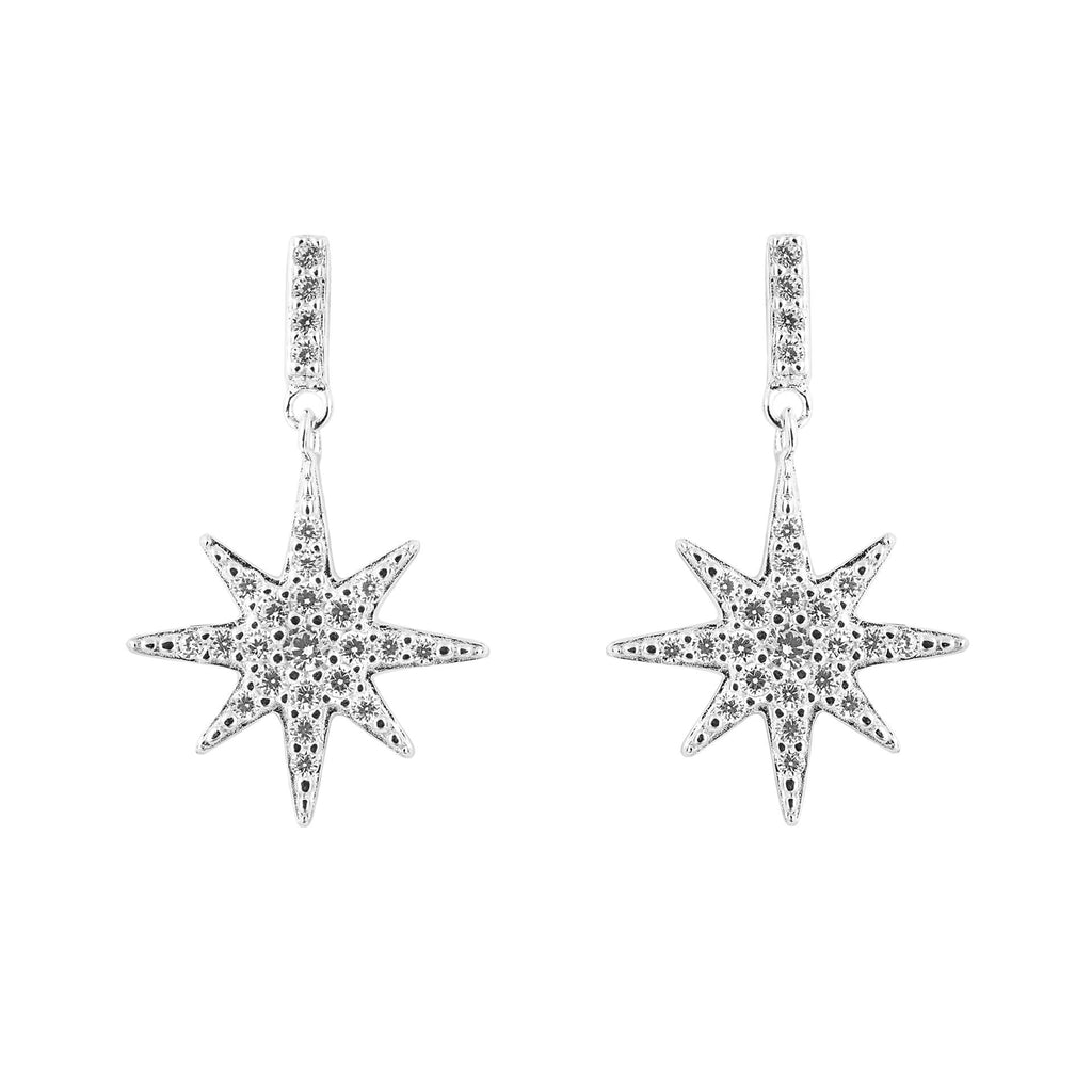 Gecko Jewellery Starburst Drop Earrings – Recycled Sterling Silver