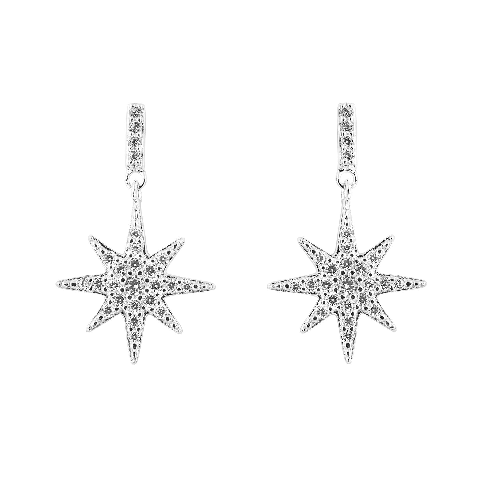Gecko Jewellery Starburst Drop Earrings – Recycled Sterling Silver