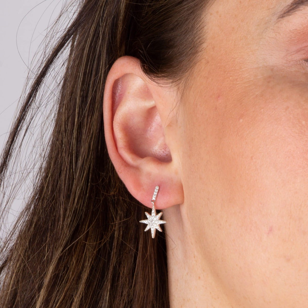 Gecko Jewellery Starburst Drop Earrings – Recycled Sterling Silver