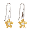 Gecko Jewellery Jasmine Flower Drop Earrings in Yellow Gold Plating