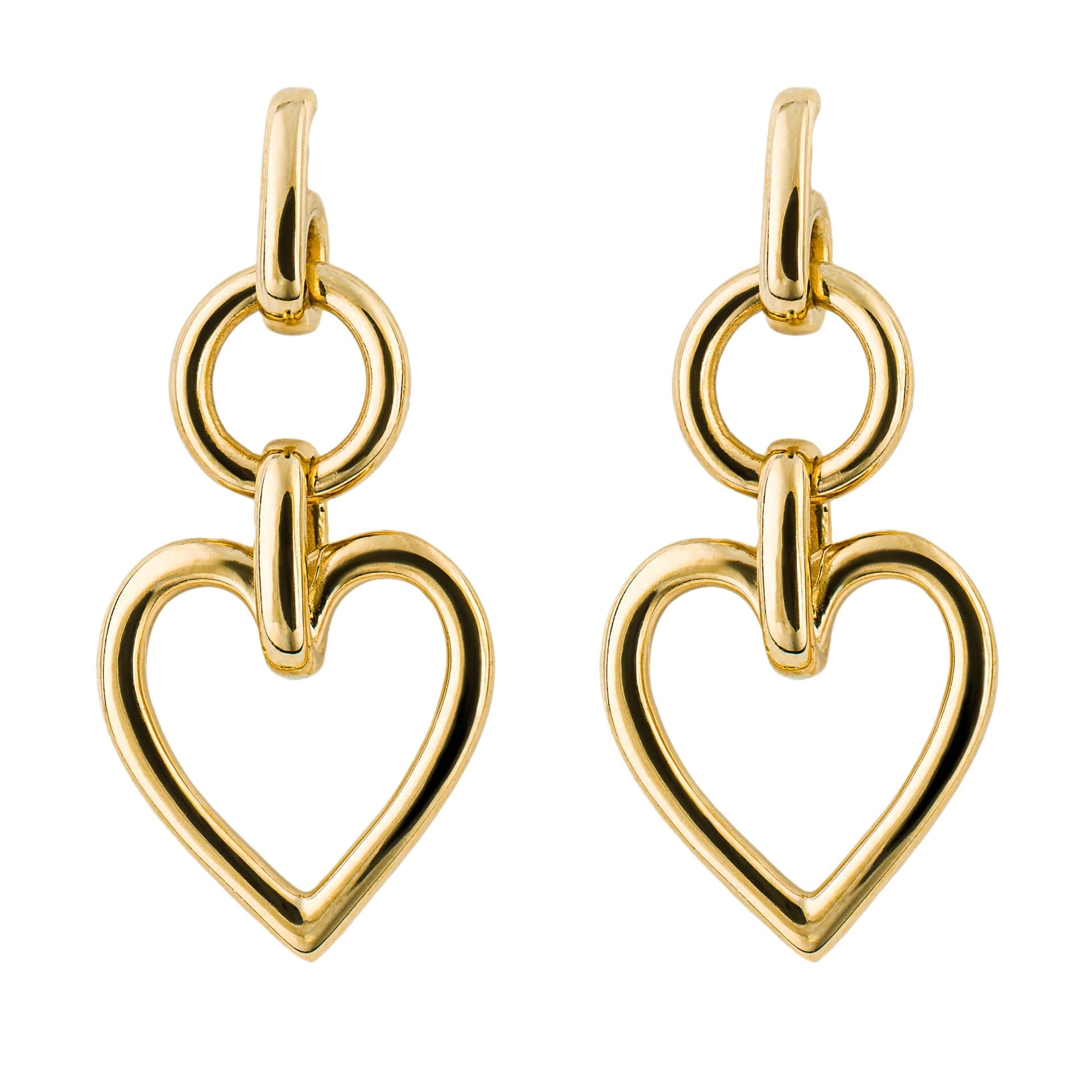 Gecko Jewellery Open Heart Drop Earrings – Recycled Sterling Silver