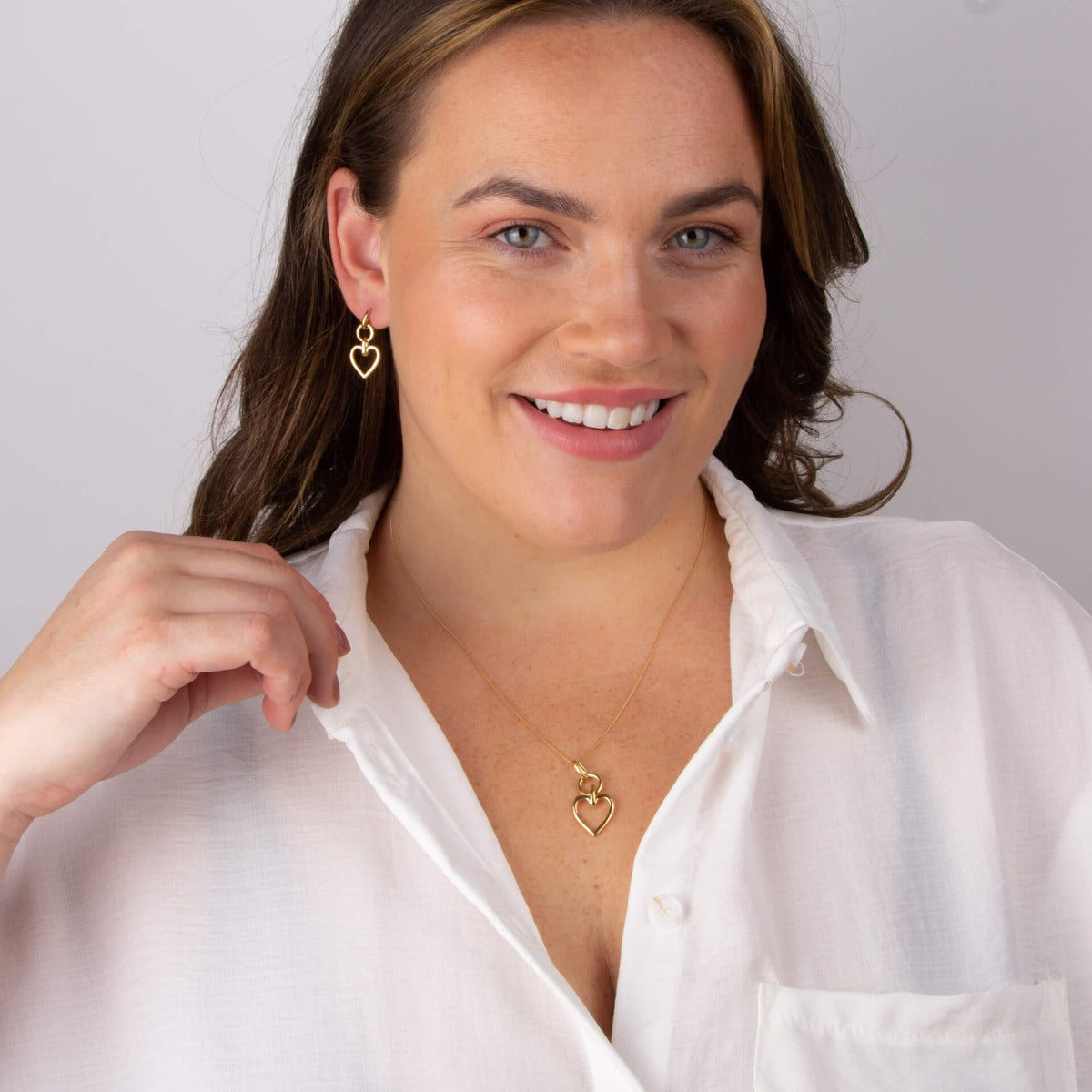 Gecko Jewellery Open Heart Drop Earrings – Recycled Sterling Silver