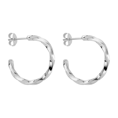 Gecko Jewellery Twisted 3/4 Hoop Earrings in Recycled Sterling Silver