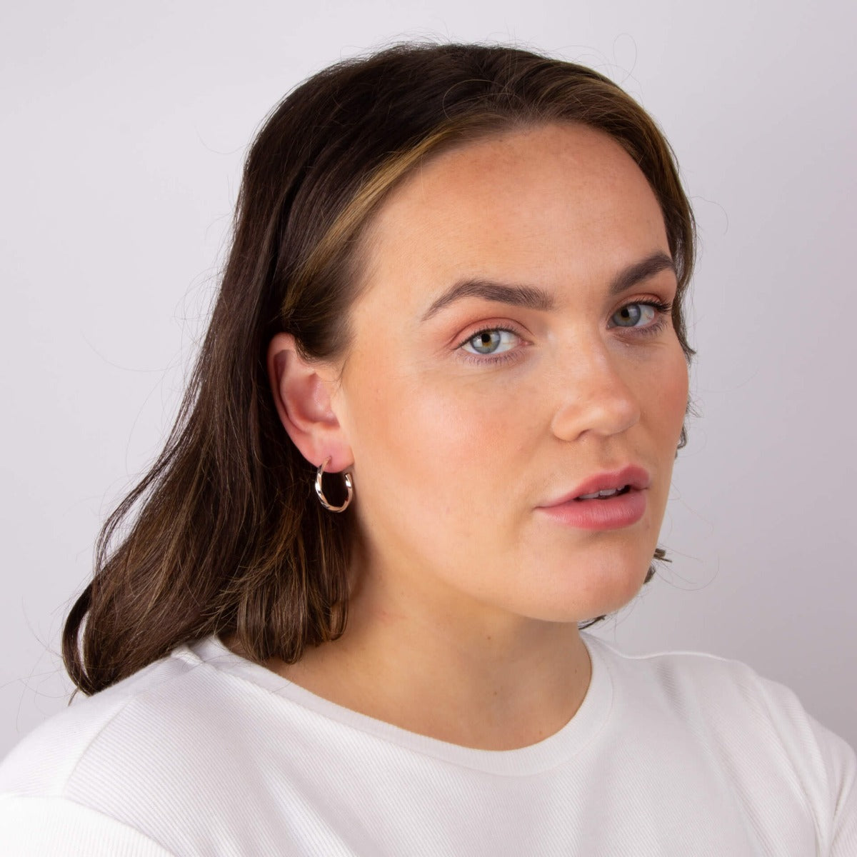 Gecko Jewellery Twisted 3/4 Hoop Earrings in Recycled Sterling Silver