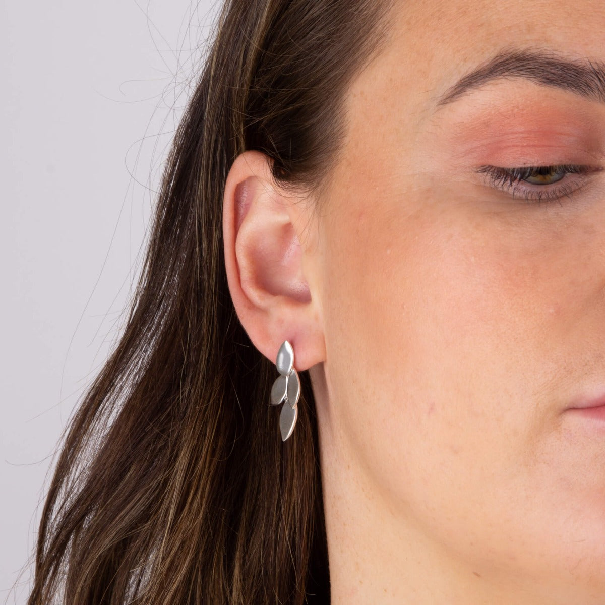 Gecko Jewellery Flowing Petals Drop Earrings in Recycled Sterling Silver