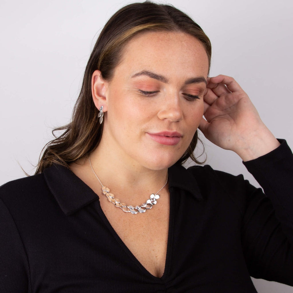 Gecko Jewellery Flowing Petals Necklace – Recycled Sterling Silver