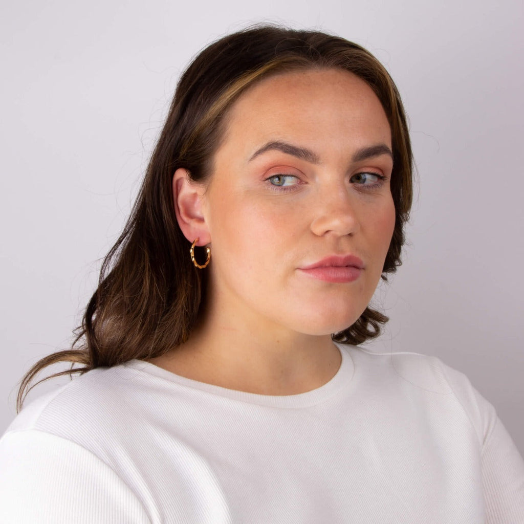 Gecko Jewellery Twisted 3/4 Hoop Earrings in Recycled Sterling Silver