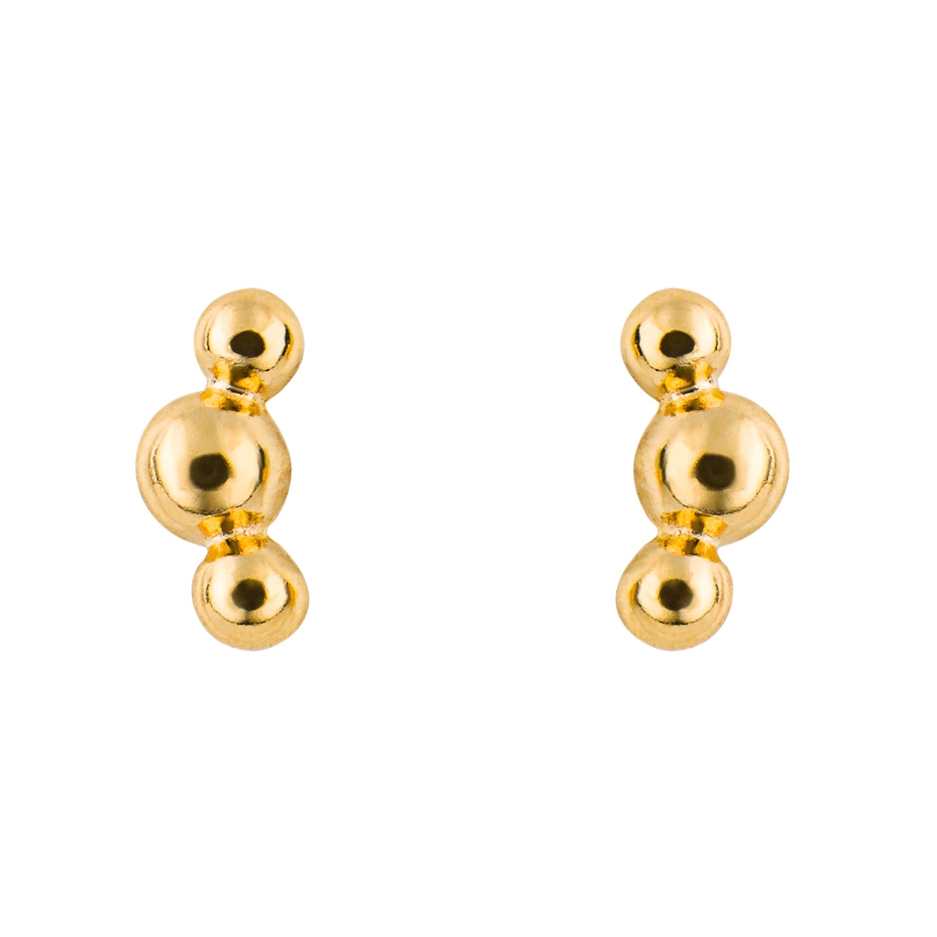 Gecko Jewellery Recycled Sterling Silver Triple Ball Stud Earrings