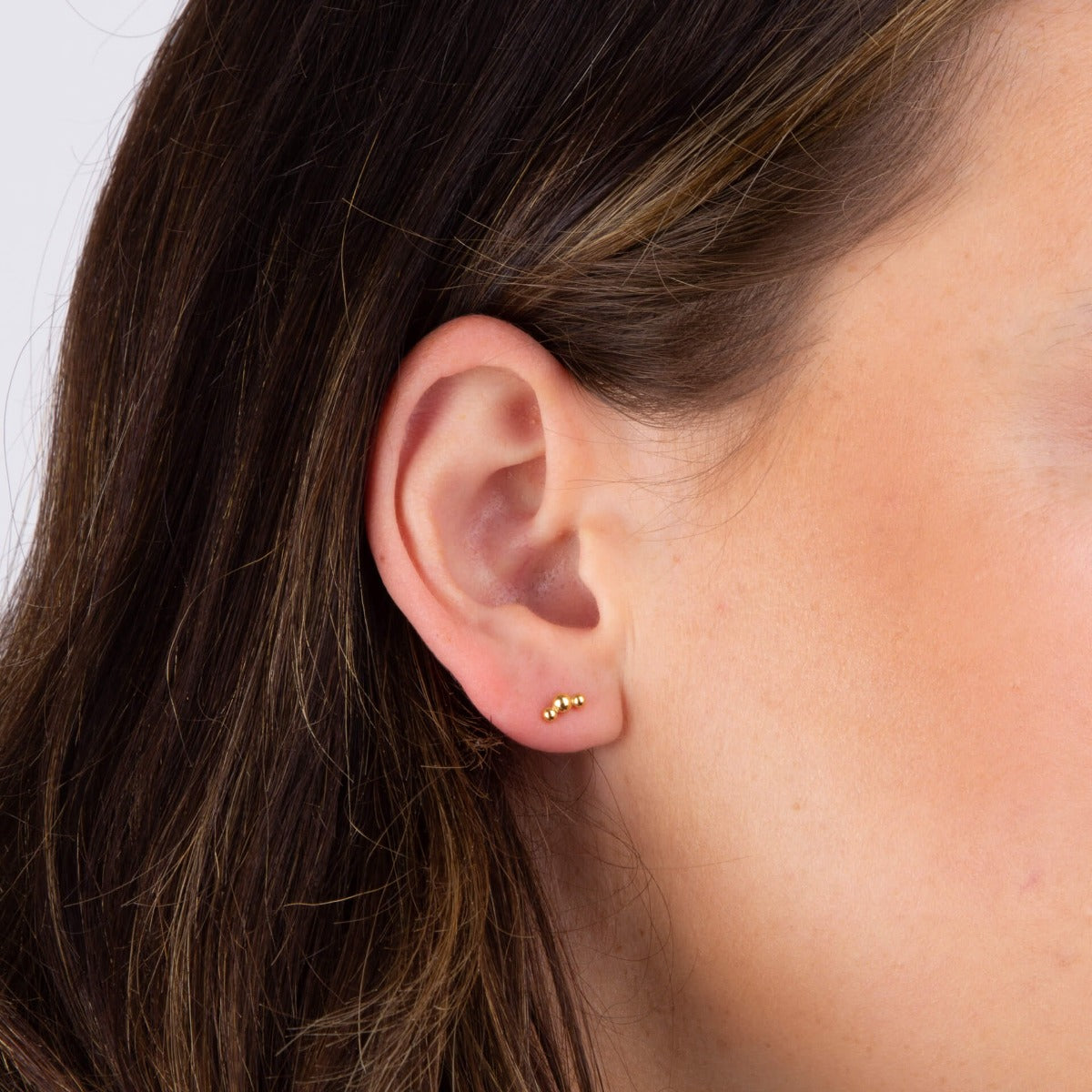 Gecko Jewellery Recycled Sterling Silver Triple Ball Stud Earrings