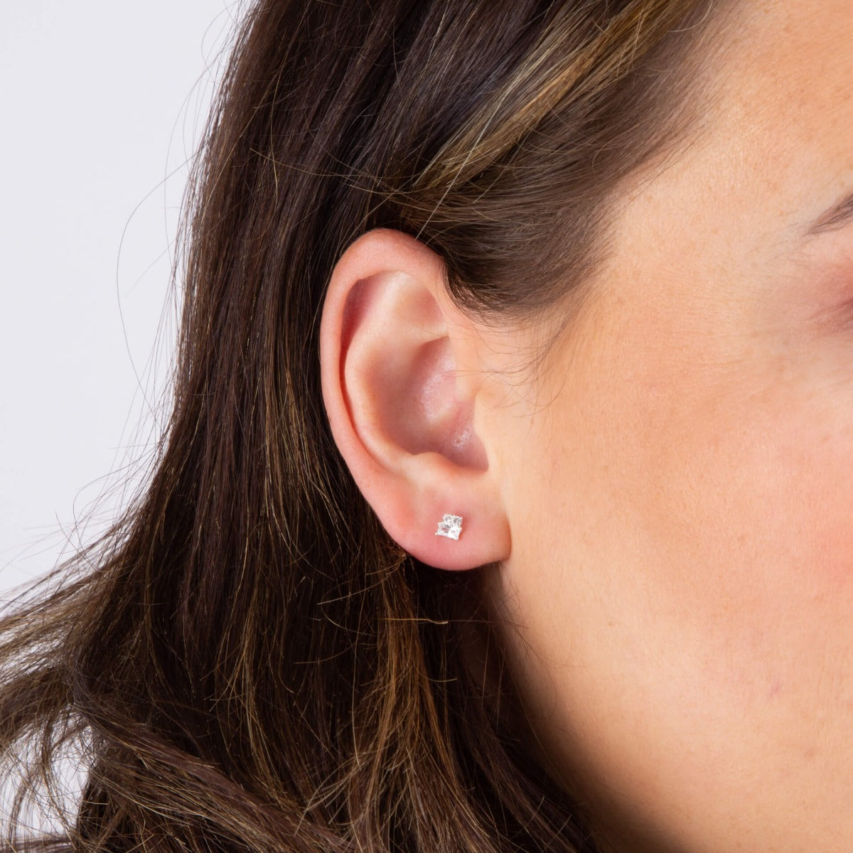 Gecko Jewellery Recycled Sterling Silver Baguette Stud Earrings