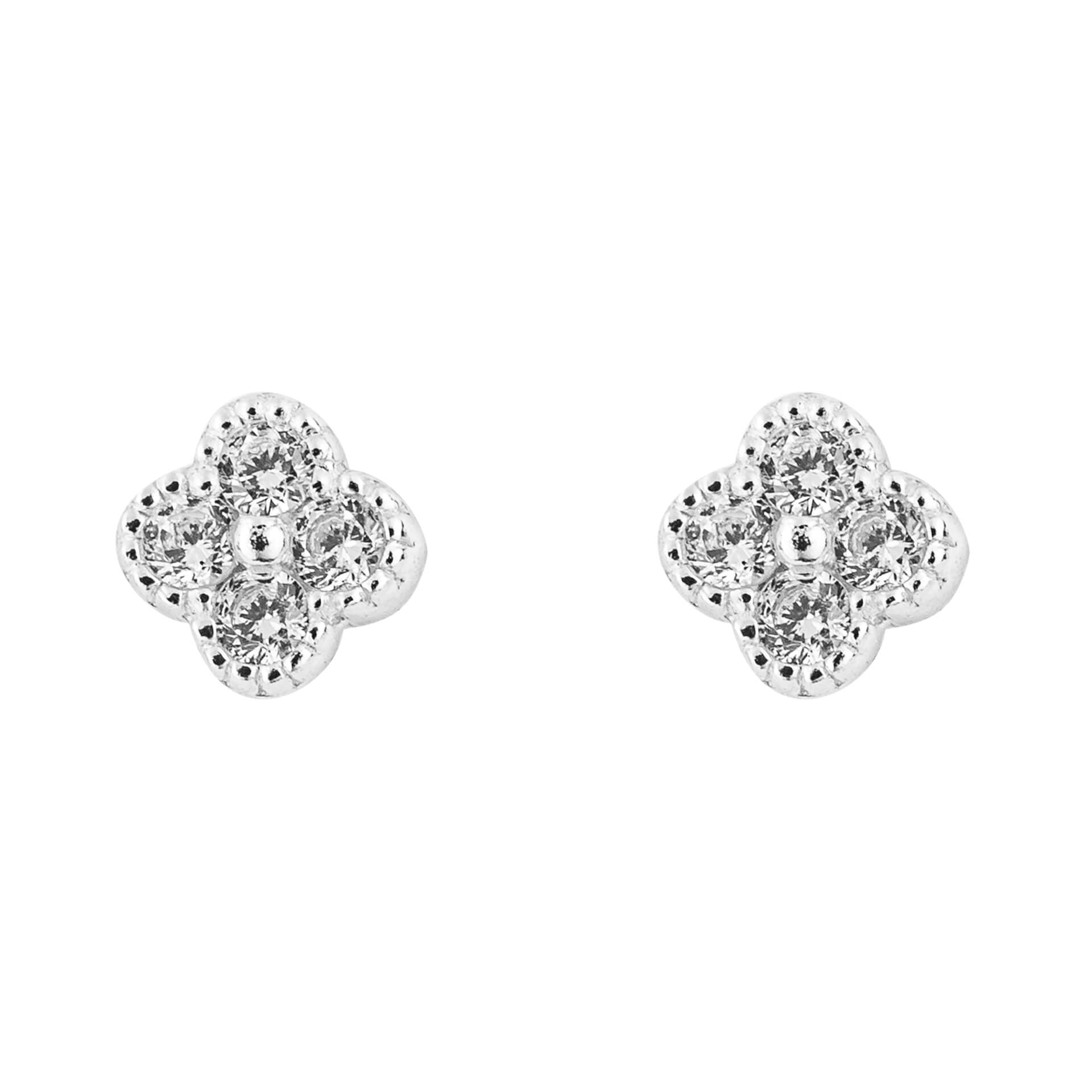 Gecko Jewellery Flower Stud Earrings – Recycled Sterling Silver & CZ