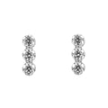 Gecko Jewellery Triple Cubic Zirconia Drop Stud Earrings in Sterling Silver