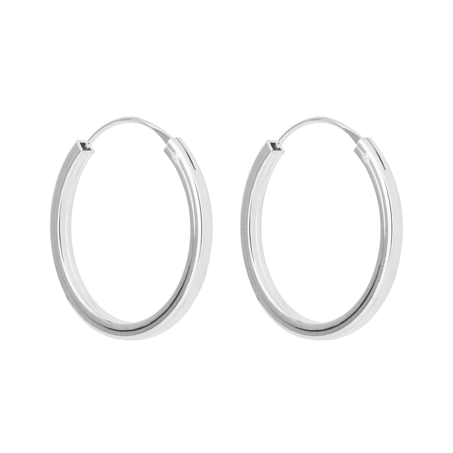 Gecko Jewellery Square Cut Hoop Earrings in Recycled Sterling Silver