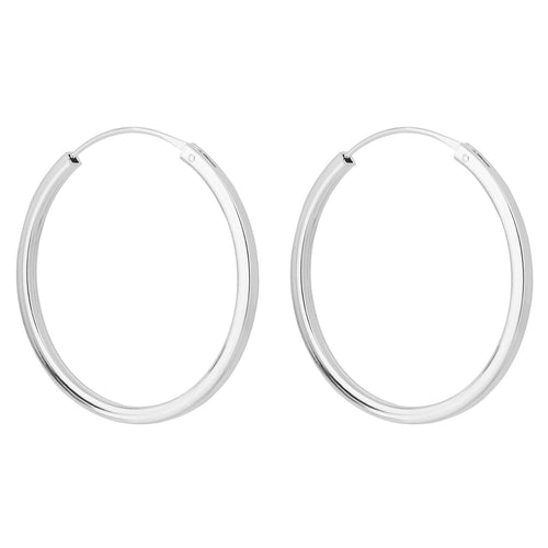 Gecko Jewellery Square Cut Hoop Earrings in Recycled Sterling Silver