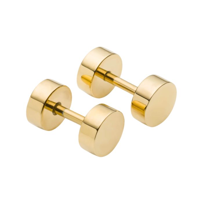 Fred Bennett Plain Round Stud Earrings in Stainless Steel – Flat Design