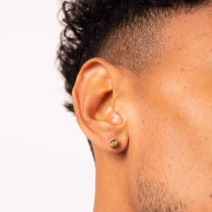 Fred Bennett Plain Round Stud Earrings in Stainless Steel – Flat Design