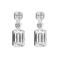 Gecko Jewellery Tri-Stone Sterling Silver Zirconia Drop Earrings