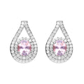 Gecko Jewellery Pink Zirconia Teardrop Stud Earrings in Sterling Silver