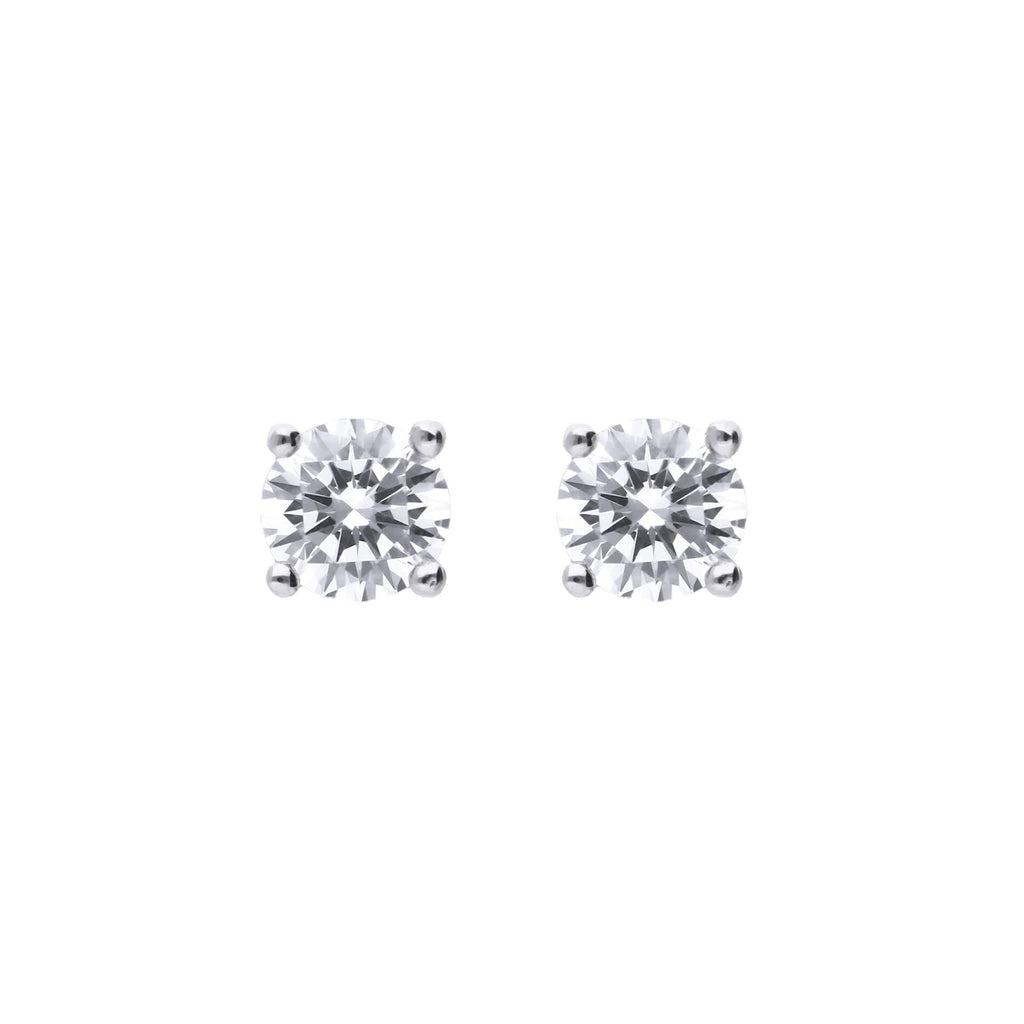Gecko Jewellery Sterling Silver Four Claw Zirconia Solitaire Stud Earrings