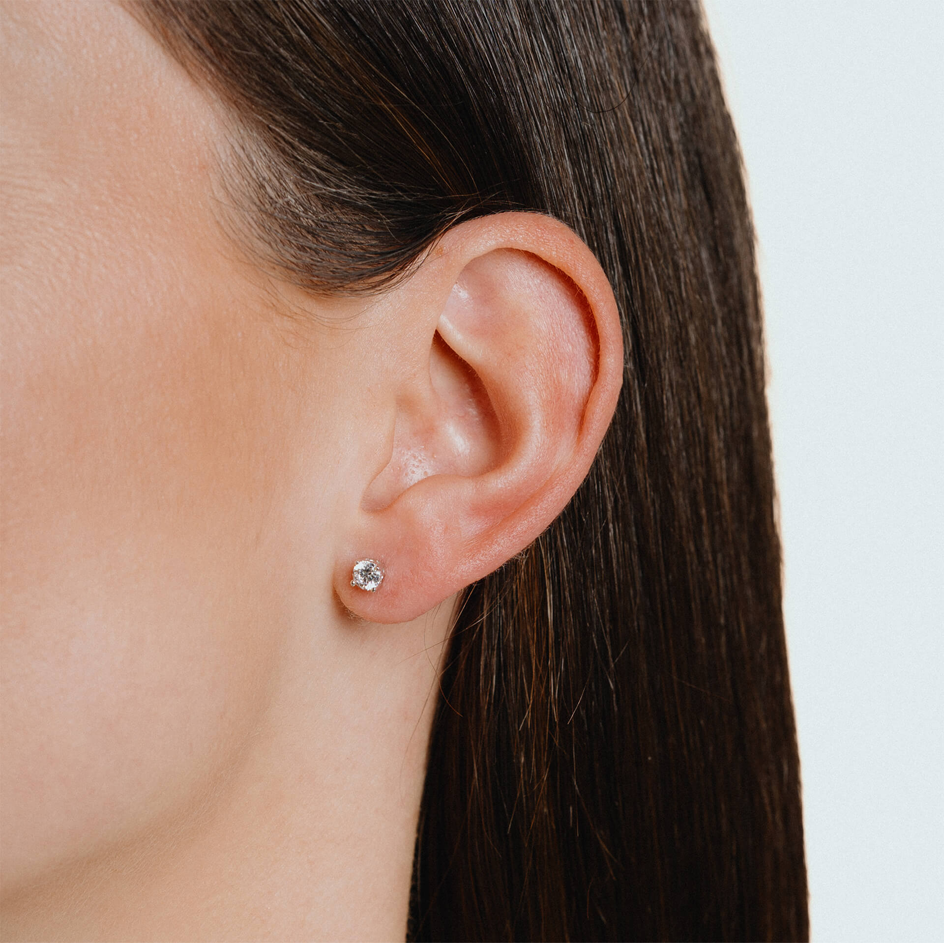 Gecko Jewellery Sterling Silver Four Claw Zirconia Solitaire Stud Earrings