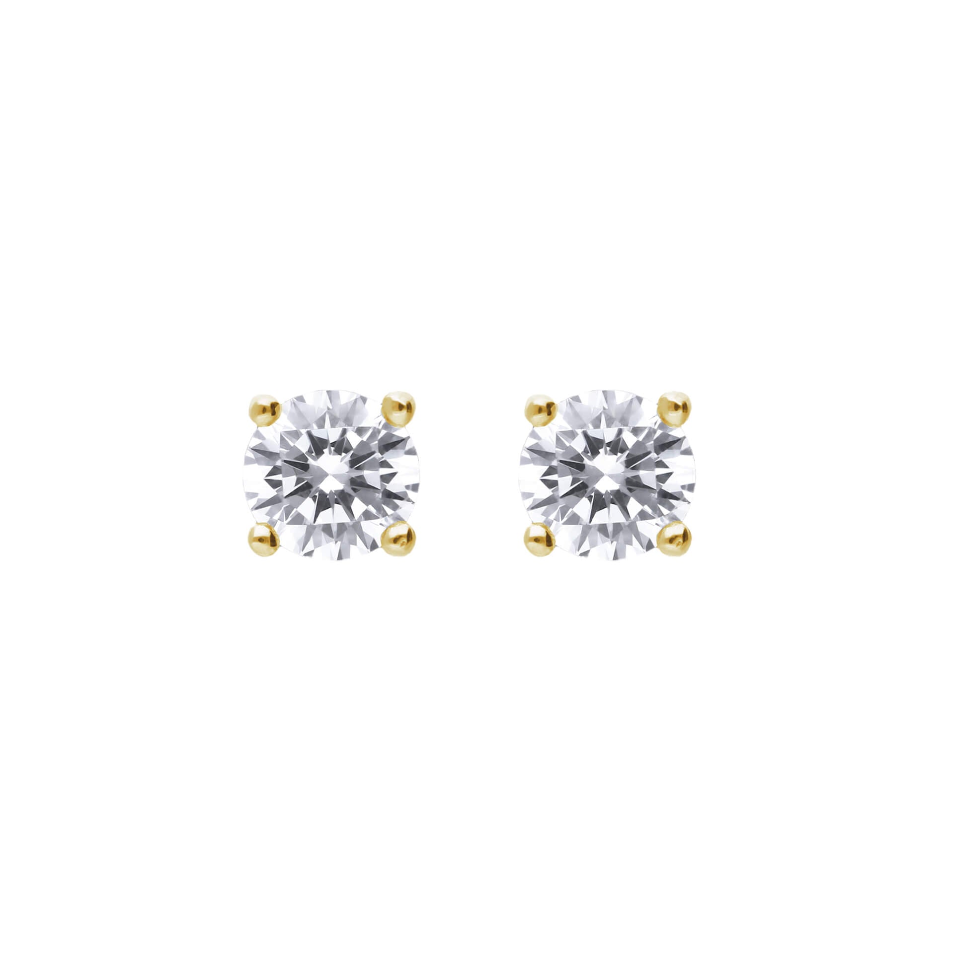 Gecko Jewellery Sterling Silver Four Claw Zirconia Solitaire Stud Earrings