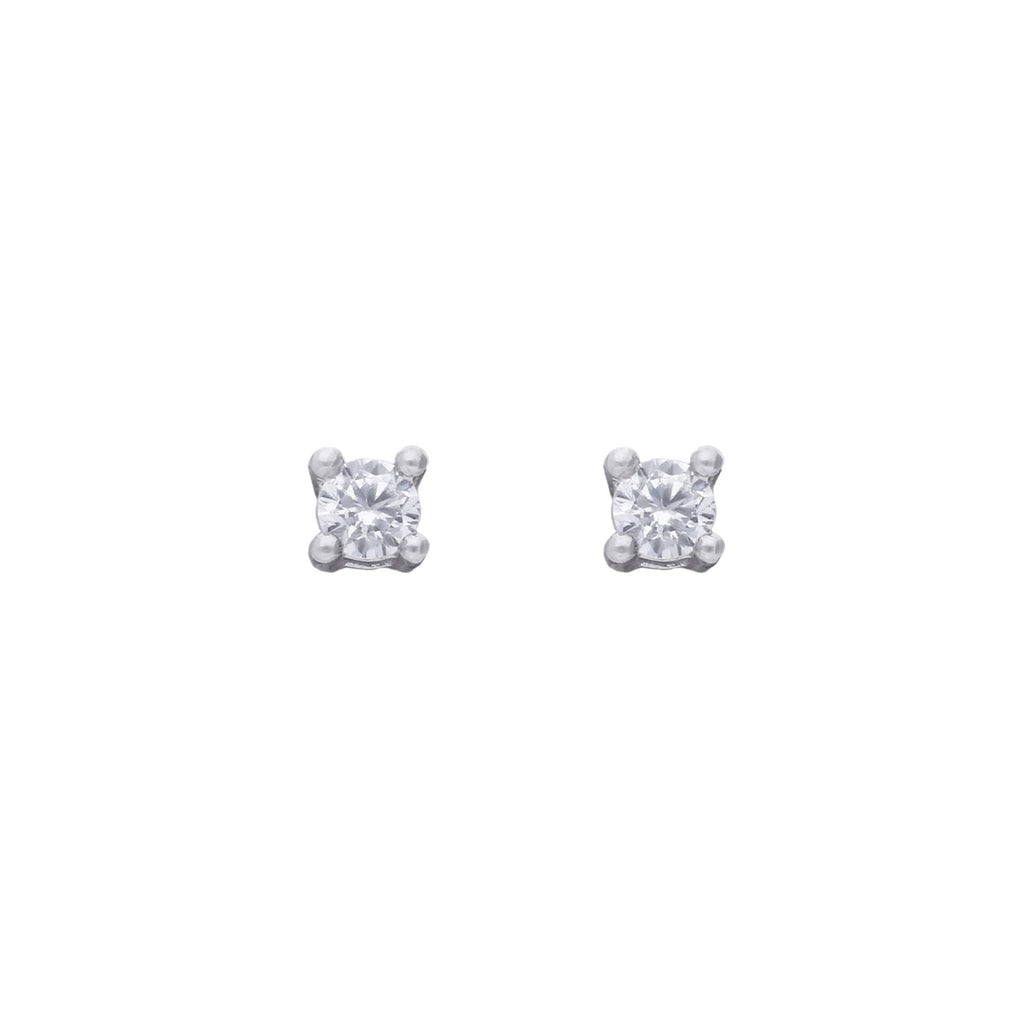Gecko Jewellery Four Claw Solitaire Stud Earrings in Sterling Silver