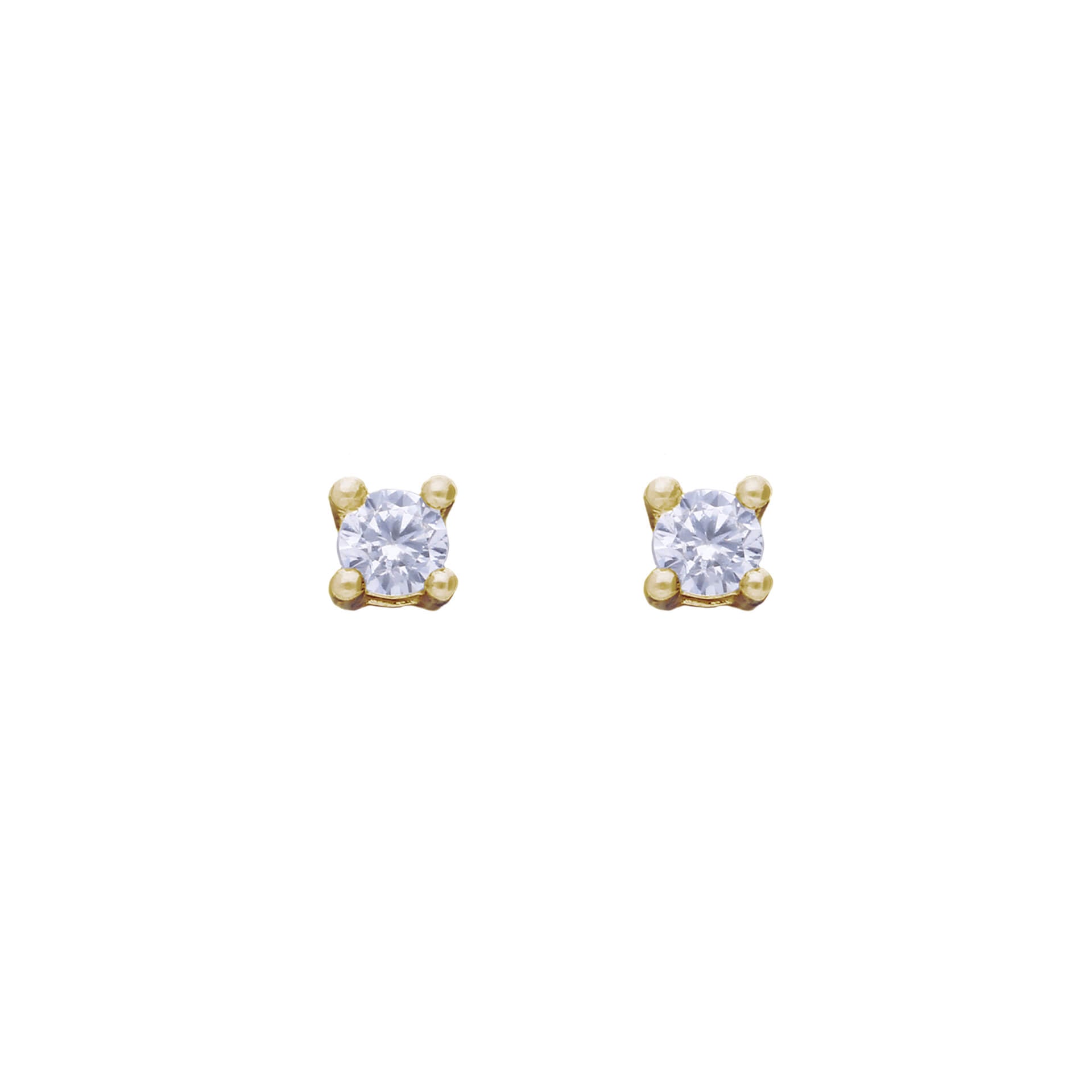 Gecko Jewellery Four Claw Solitaire Stud Earrings in Sterling Silver