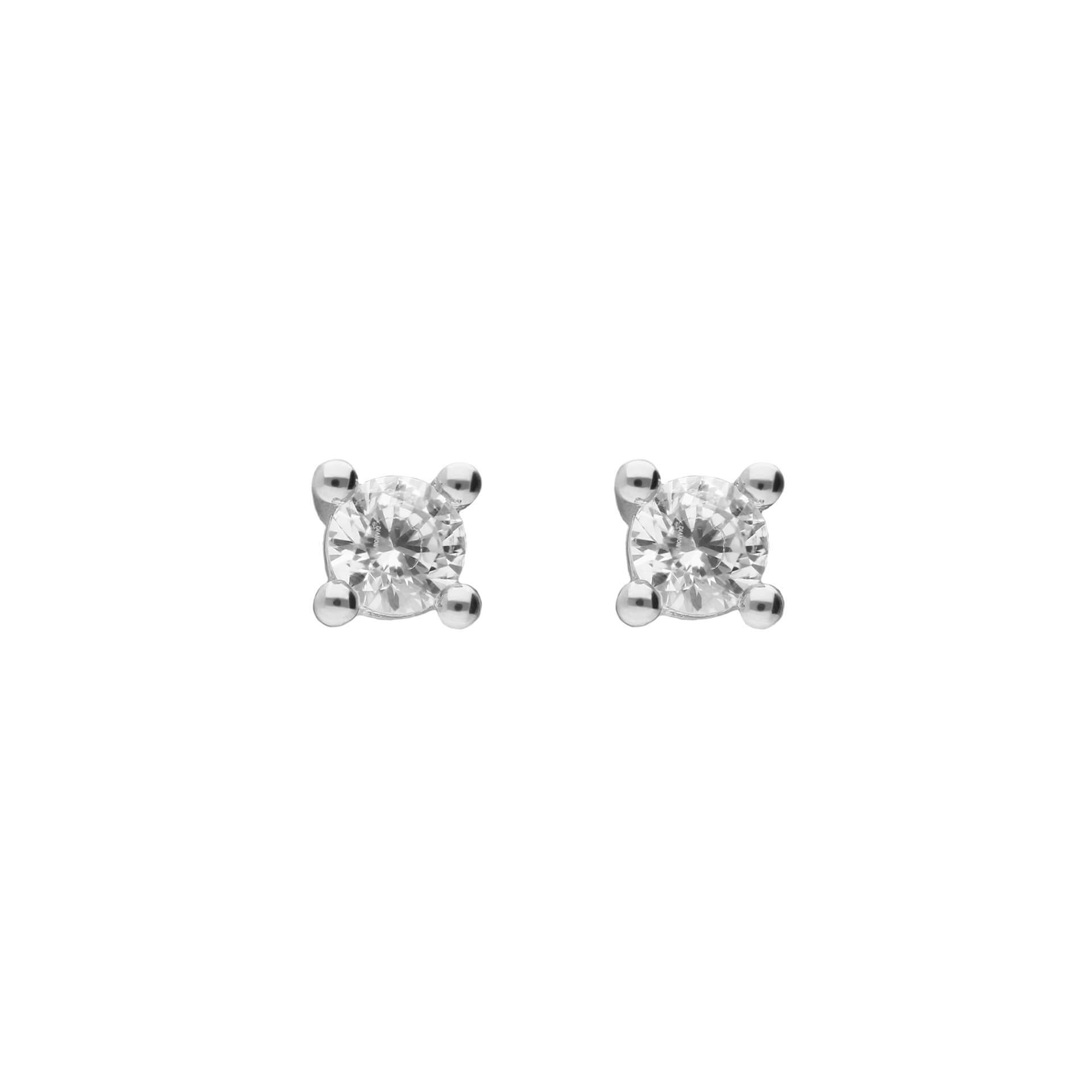Gecko Jewellery Four Claw Solitaire Stud Earrings in Sterling Silver