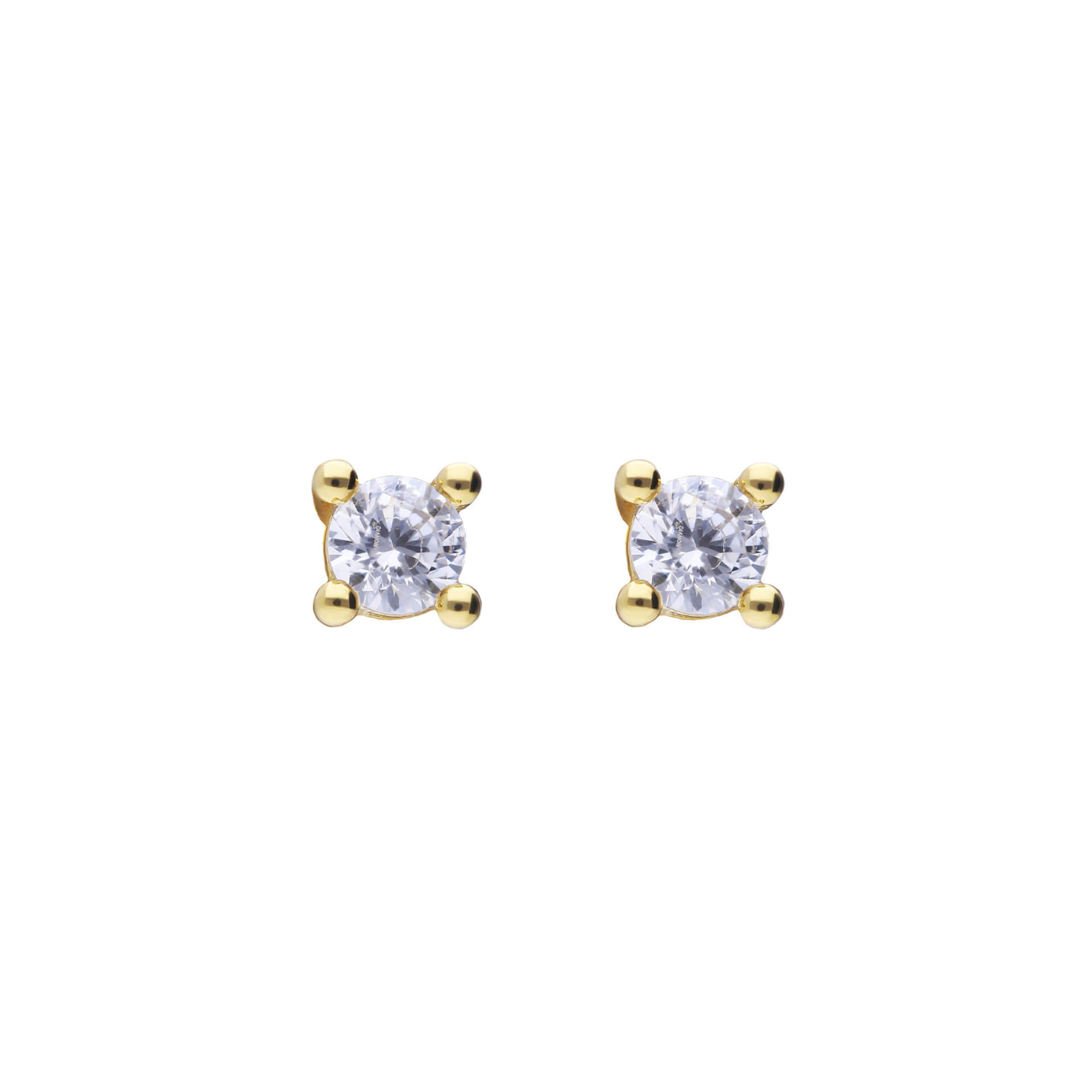 Gecko Jewellery Four Claw Solitaire Stud Earrings in Sterling Silver