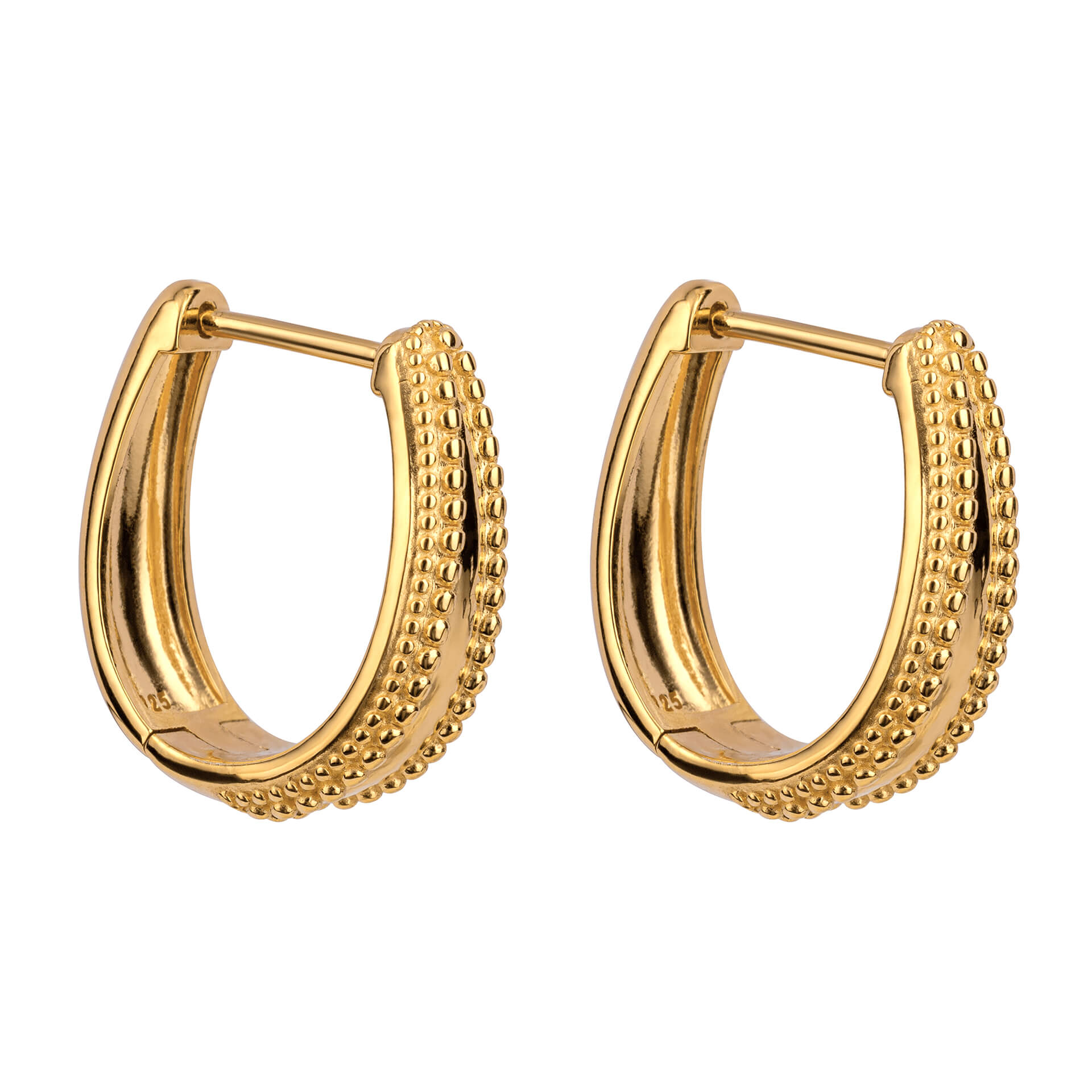 Gecko Jewellery Milgrain Edge Chunky Hoop Earrings in Sterling Silver