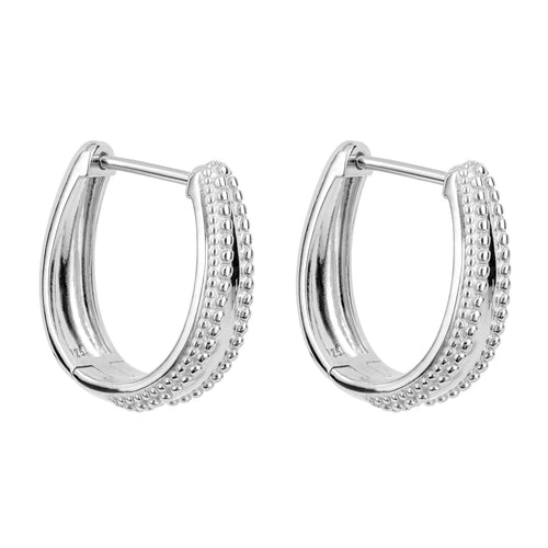 Gecko Jewellery Milgrain Edge Chunky Hoop Earrings in Sterling Silver