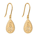 Gecko Jewellery Recycled Sterling Silver Cut Out Lace Drop Earrings