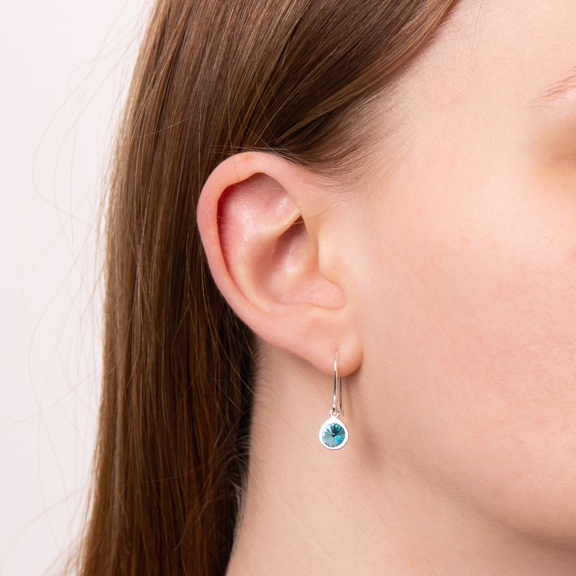 Gecko Jewellery Crystal Drop Earrings in Recycled Sterling Silver