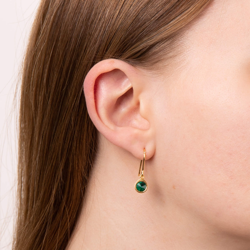 Gecko Jewellery Crystal Drop Earrings in Recycled Sterling Silver
