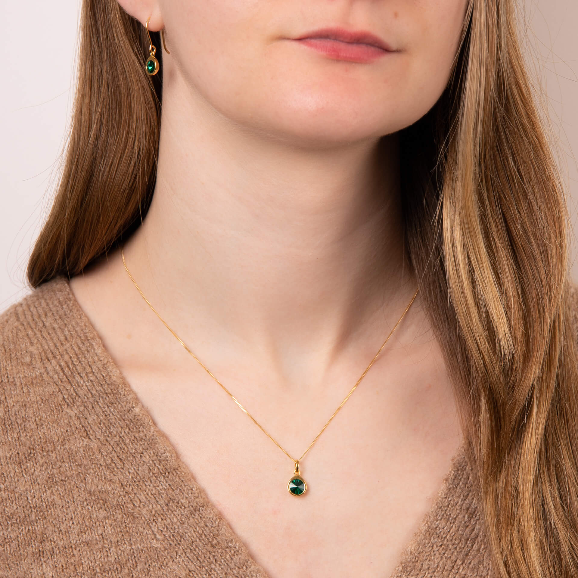 Gecko Jewellery Recycled Sterling Silver Coloured Crystal Teardrop Pendant