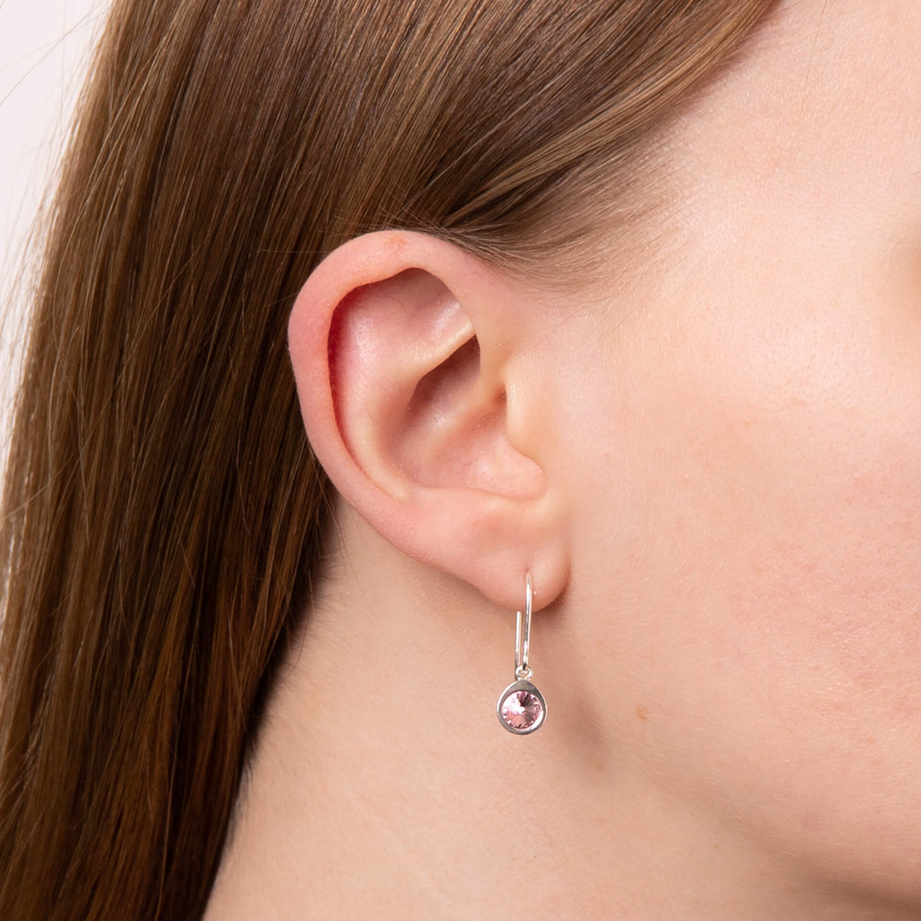 Gecko Jewellery Crystal Drop Earrings in Recycled Sterling Silver