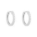 Beginnings Recycled Sterling Silver Thin Hoop Earrings with Stones