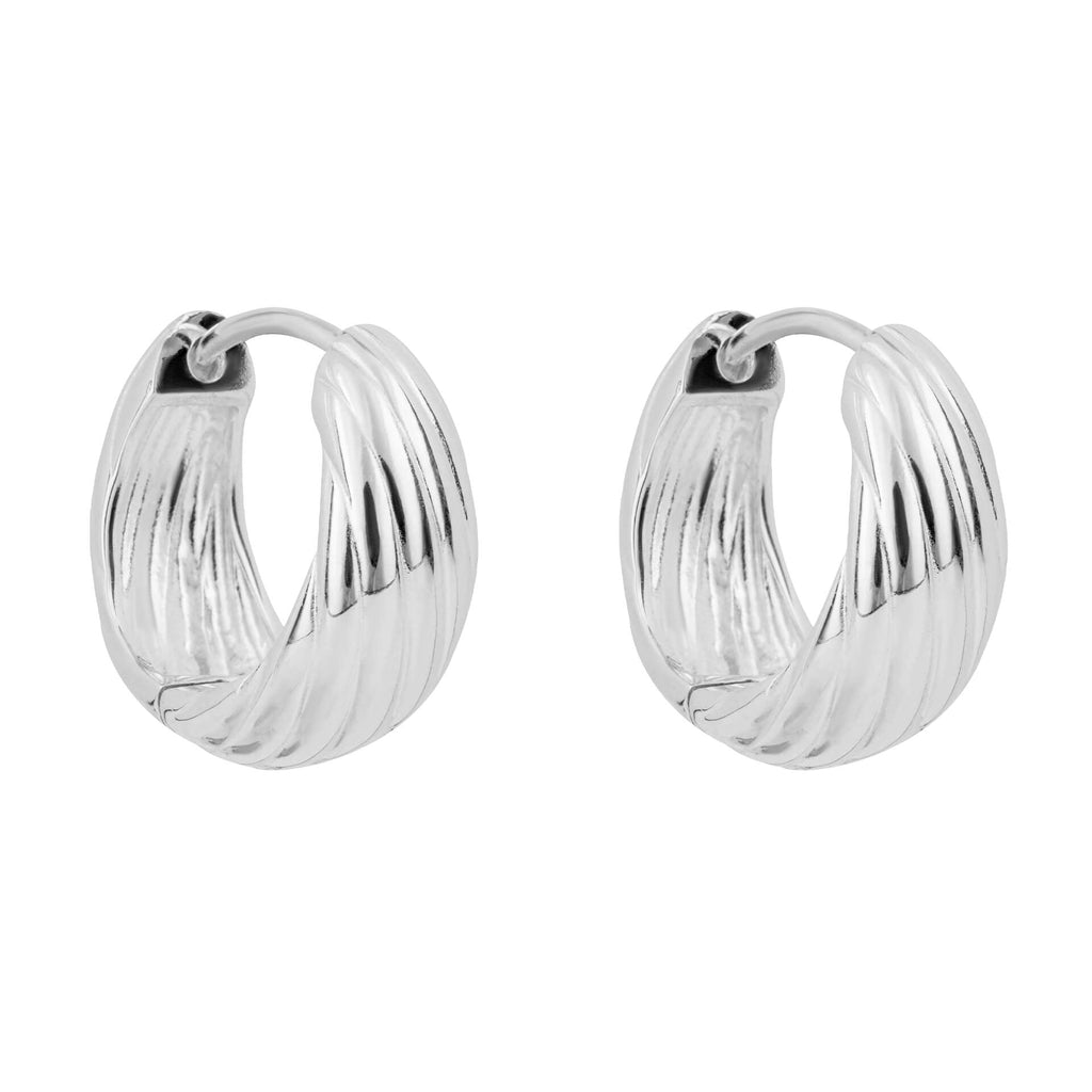 Gecko Jewellery Recycled Sterling Silver Chunky Rope Hoop Earrings