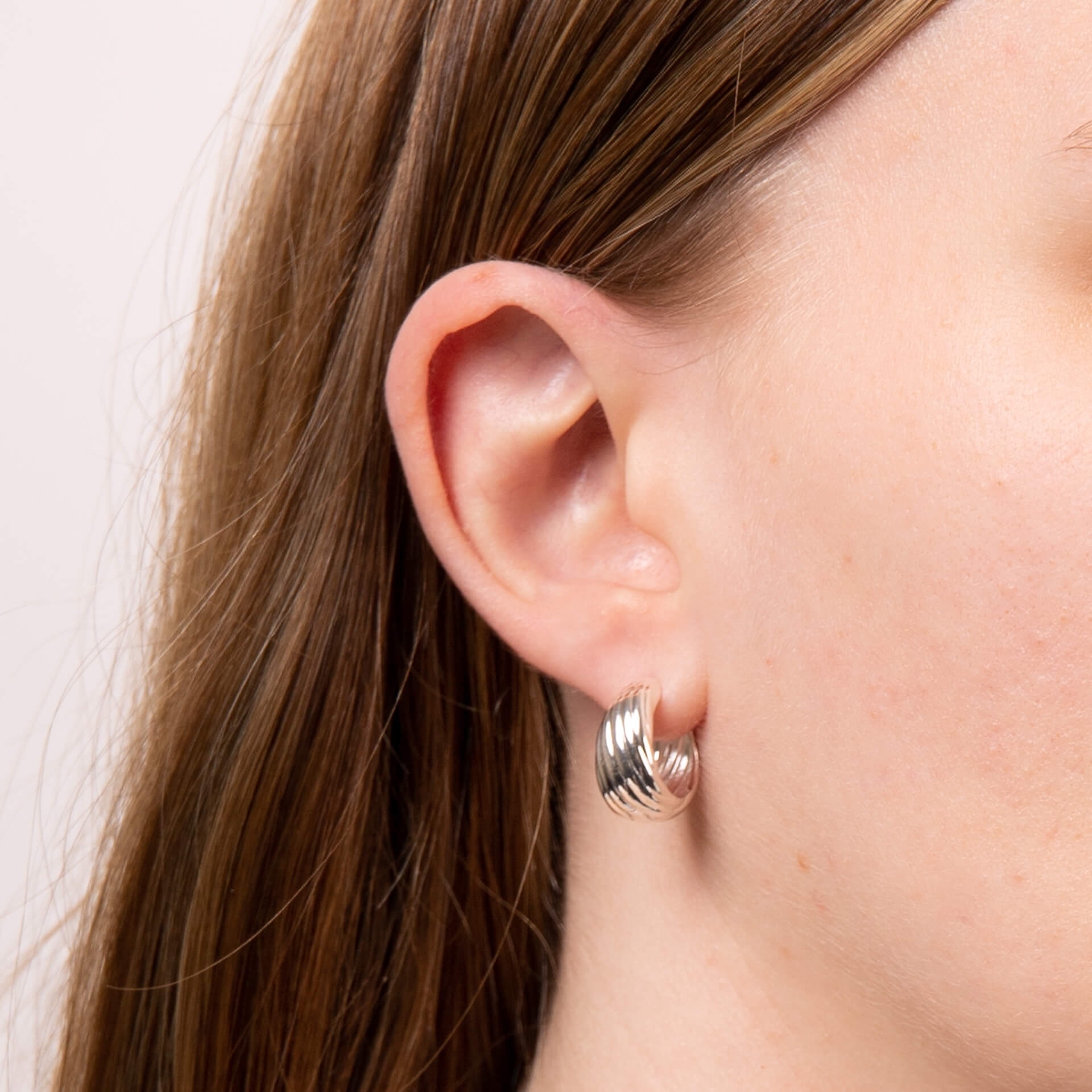Gecko Jewellery Recycled Sterling Silver Chunky Rope Hoop Earrings