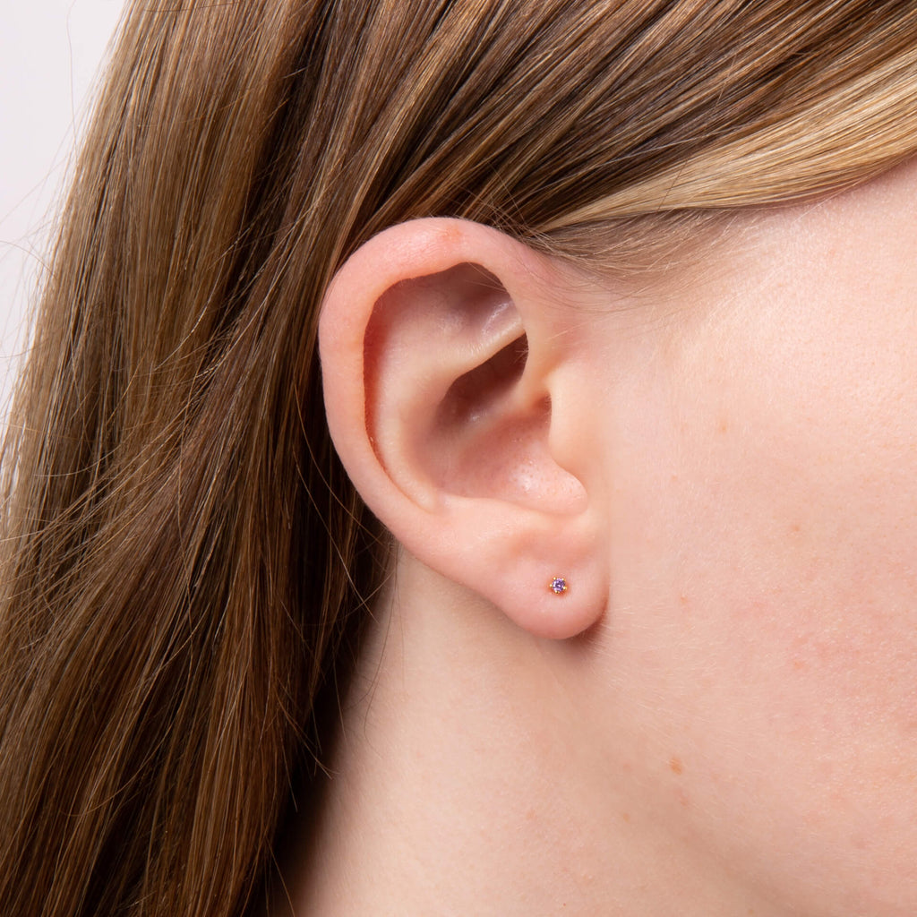Beginnings Tiny 3mm Stud Earrings | Recycled Sterling Silver Studs