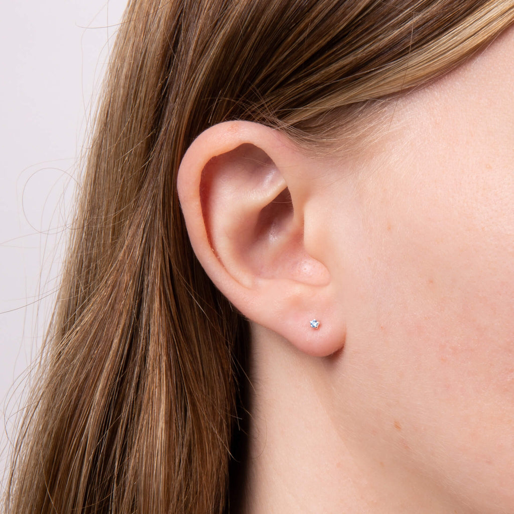 Beginnings Tiny 3mm Stud Earrings | Recycled Sterling Silver Studs