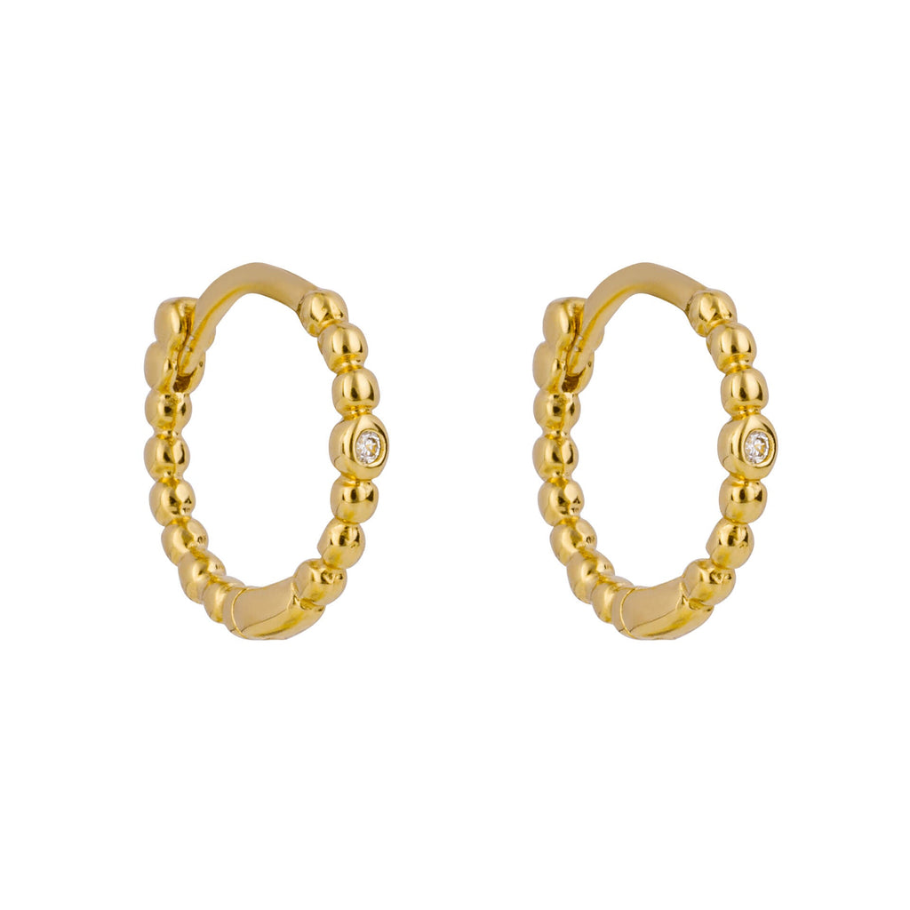 Gecko Jewellery Beaded Hoop Earrings | Recycled Sterling Silver & CZ