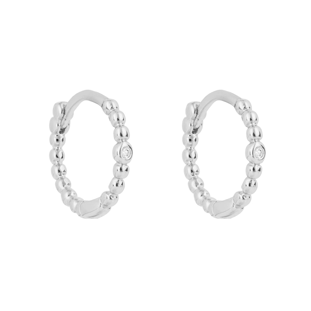 Gecko Jewellery Beaded Hoop Earrings | Recycled Sterling Silver & CZ