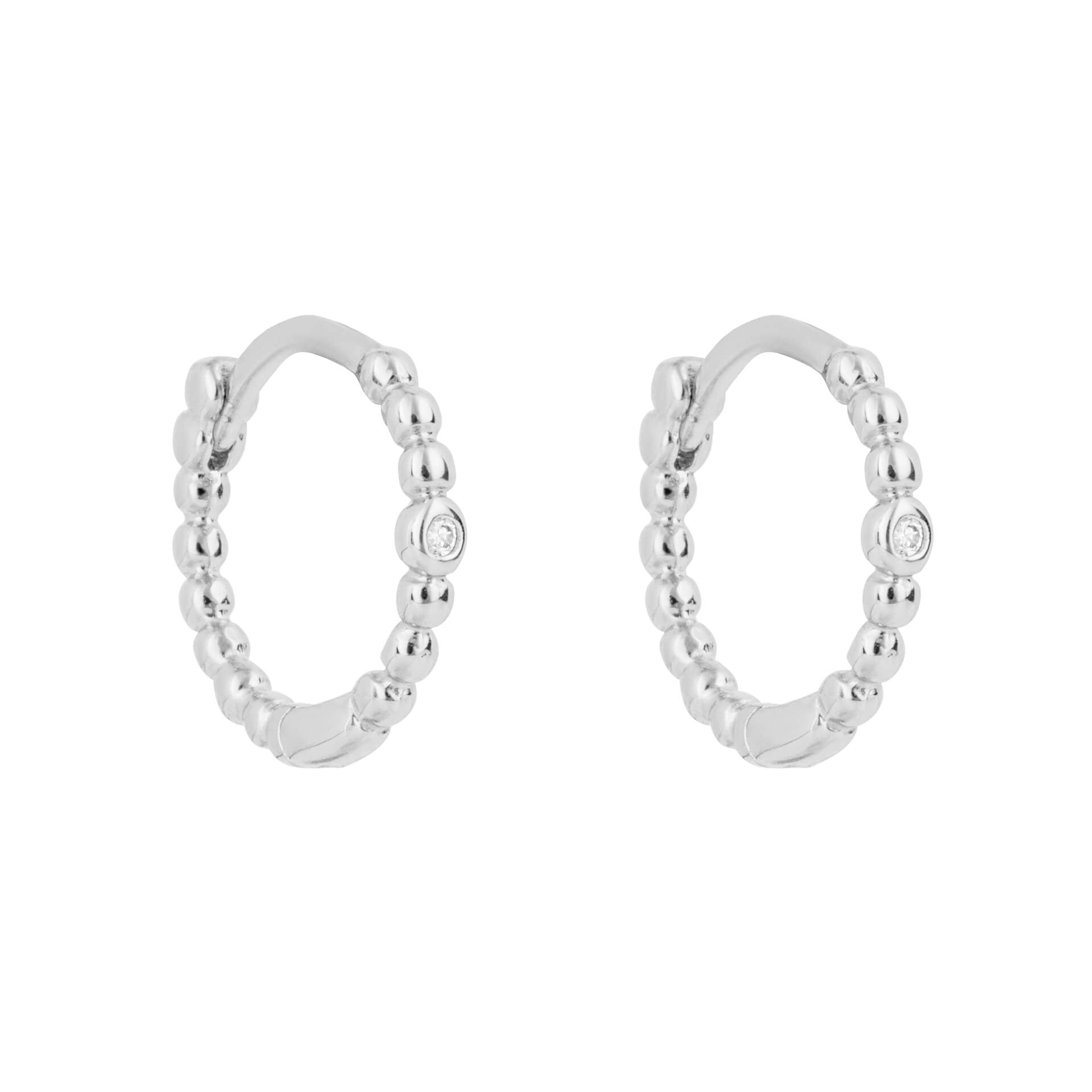 Gecko Jewellery Beaded Hoop Earrings | Recycled Sterling Silver & CZ