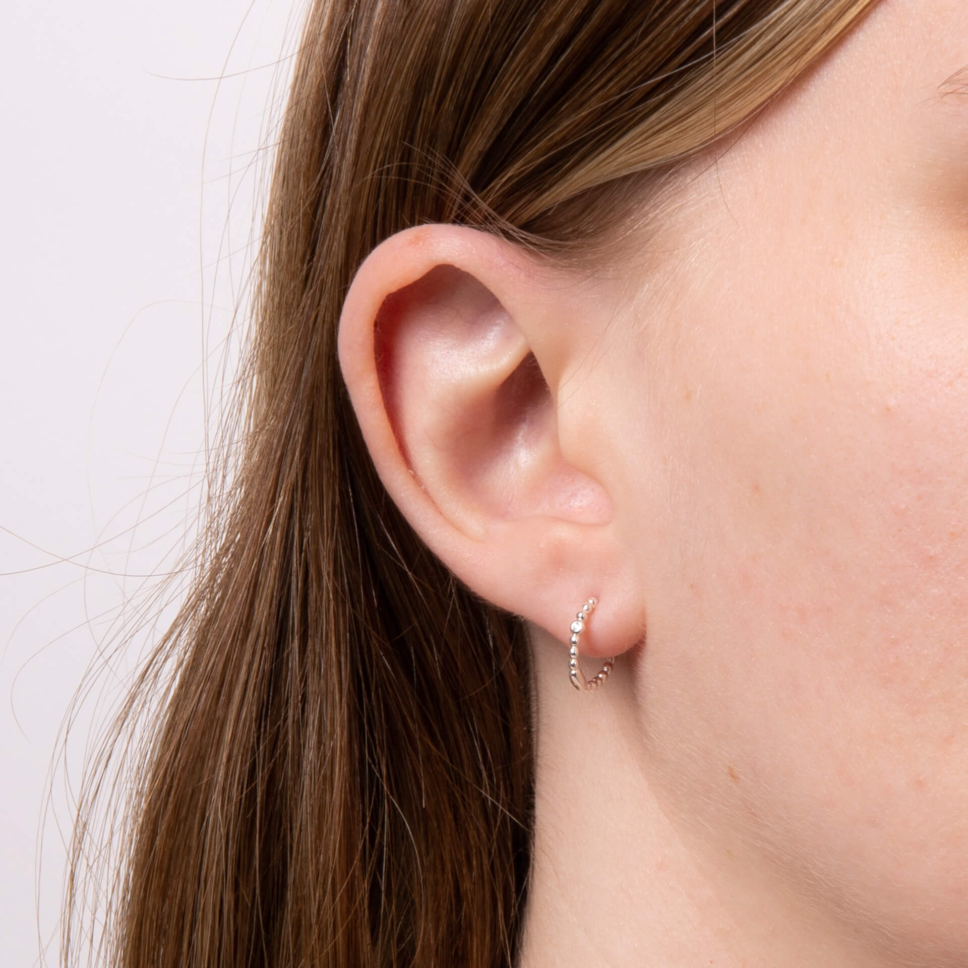 Gecko Jewellery Beaded Hoop Earrings | Recycled Sterling Silver & CZ