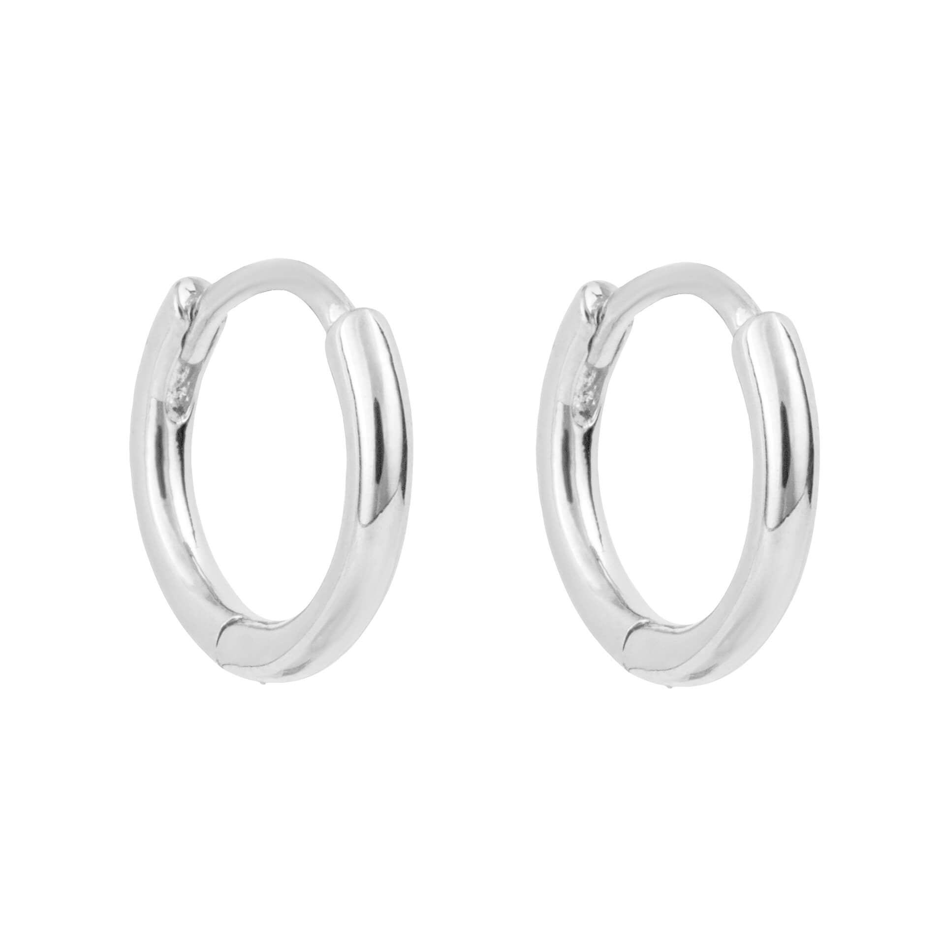Gecko Jewellery Recycled Sterling Silver Plain Hoop Earrings