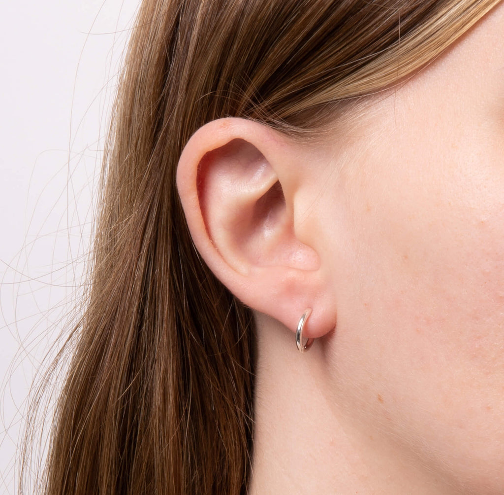 Gecko Jewellery Recycled Sterling Silver Plain Hoop Earrings