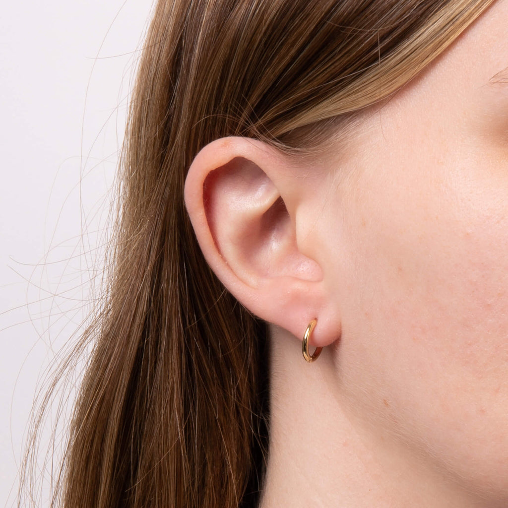 Gecko Jewellery Recycled Sterling Silver Plain Hoop Earrings